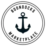 A black and white picture of the boondocks marketplace logo.